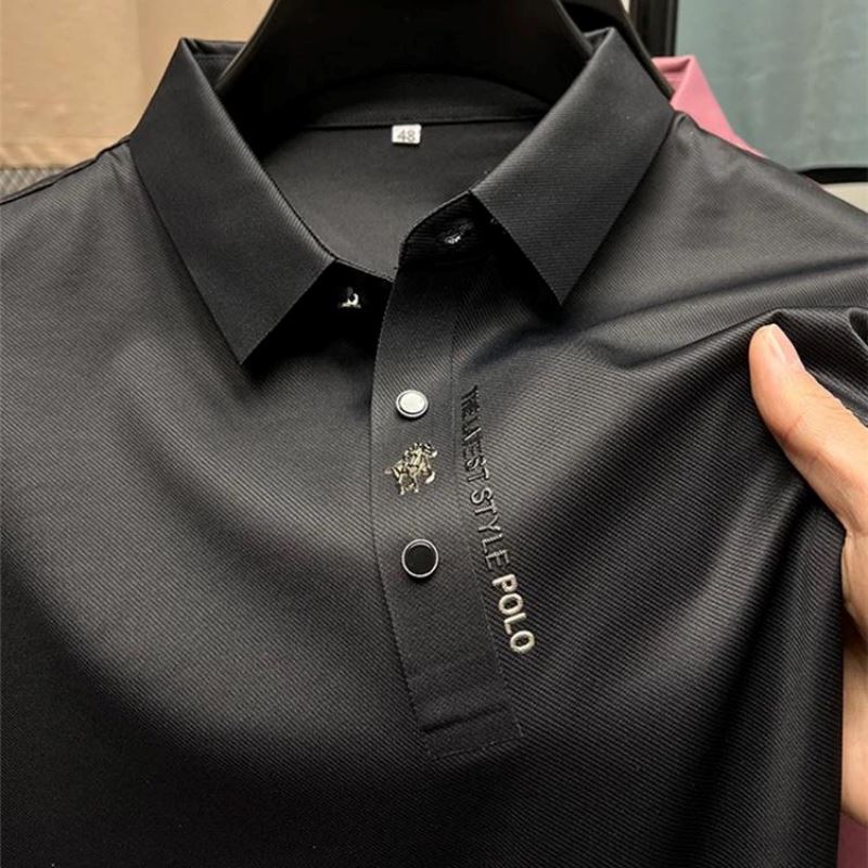 Camisa Polo Masculina de Seda Premium™