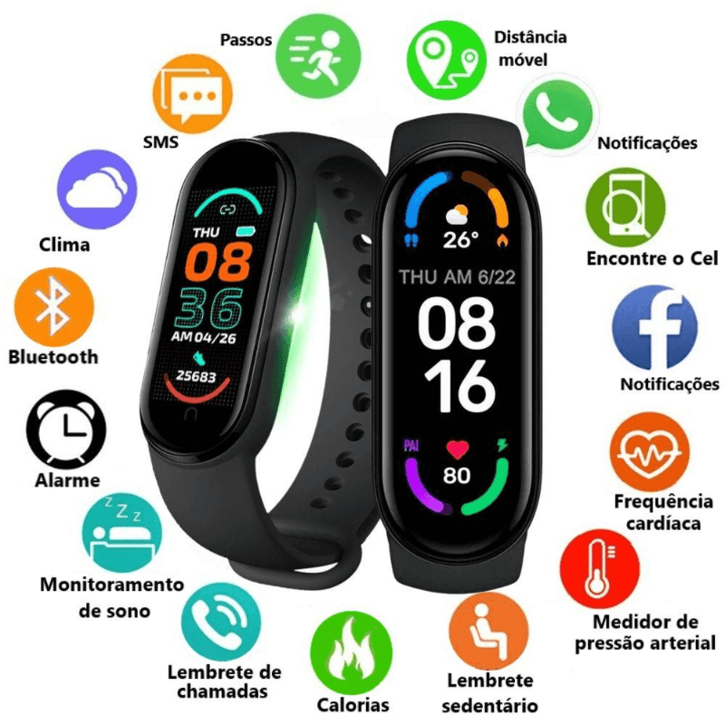 Novo Relógio Inteligente Smartwatch - M 6